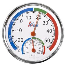 Термометр-гигрометр с большим циферблатом (на белом фоне)